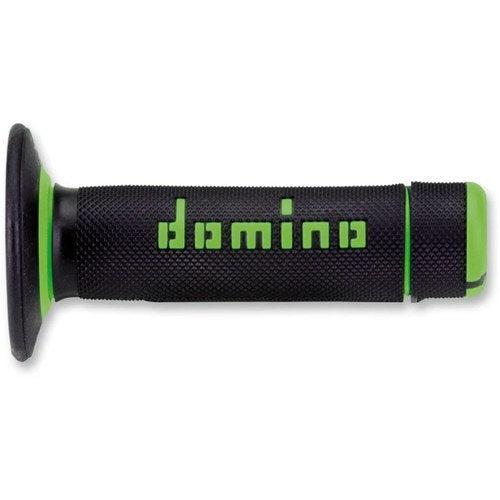 Domino Black/Green Dually Half Waffle Grips | A02041C4440