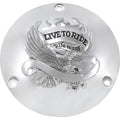 Drag Specialties 3 Hole Chrome Live to Ride Derby Cover | 33-0010CA
