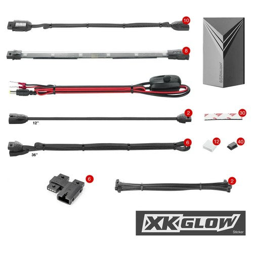 XK Glow Motorcycle LED Accent Light 7 Color Kit, 18 pc | XK034017