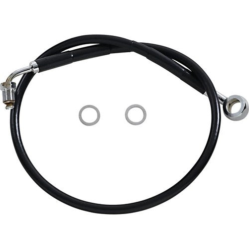 Drag Specialties Brake Line - 18- Softail - Black +4" | 618631-4BLK