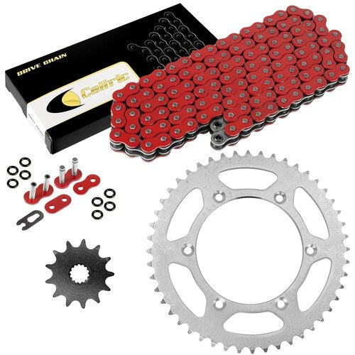Red O-Ring Drive Chain & Sprockets Kit for Yamaha YZ125 1999 2000 2001