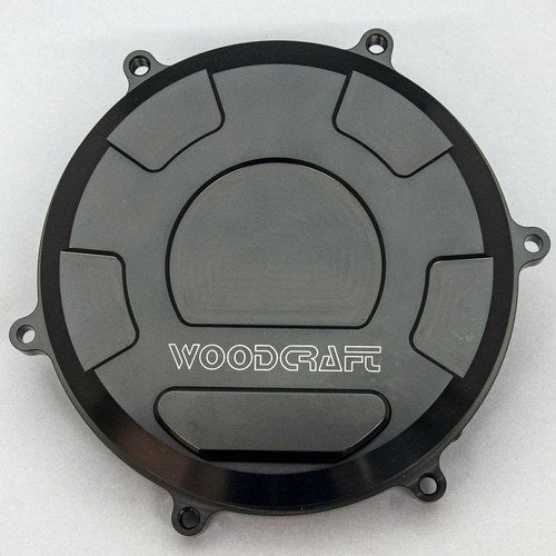 Ducati 2011-2017 1199 Panigale Woodcraft Right Side Clutch Cover - Black Plate