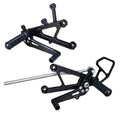 Yamaha 2003-05 YZF-R6 Woodcraft Racing Rearsets / Footpegs - Complete Kit Black