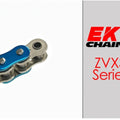EK ZVX3-530 Motorcycle Chain 120 Links Tensile 11,100 lbs Metallic Blue