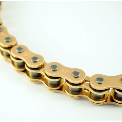 EK SR0Z2-525 Motorcycle Chain 120 Links Tensile Strength 9000 lbs Gold