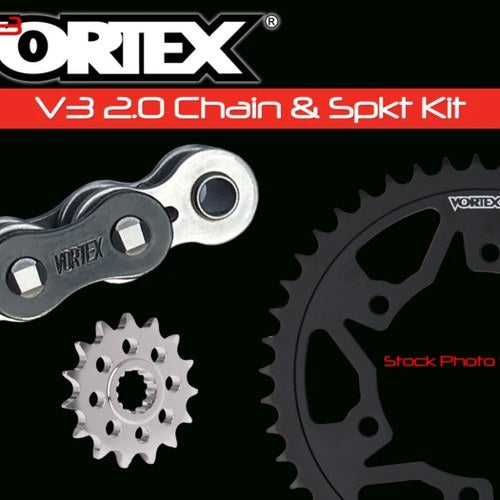 Kawasaki 2011-2017 ZX10R Vortex 520 Chain & Steel Sprocket Kit 15-43 Custom