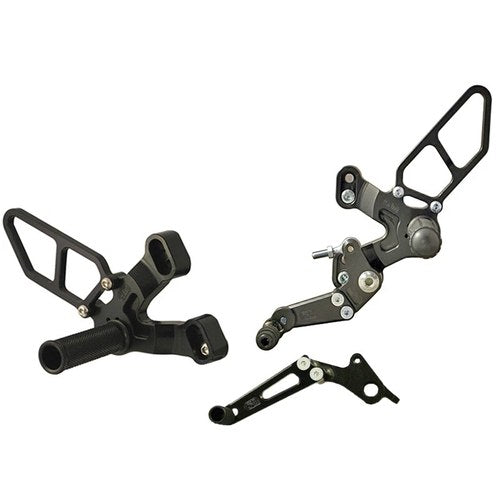 Ducati 2011-13 848 Evo Woodcraft Racing Rearsets - GP Shift w/ Quick Shifter