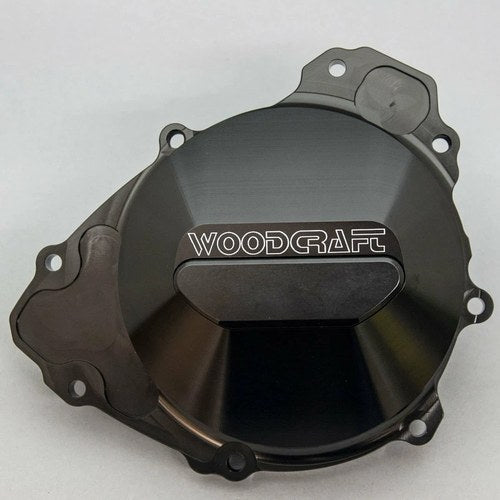 Yamaha 2009-2014 R1 Woodcraft Left Side Engine Stator Cover - Black Plate