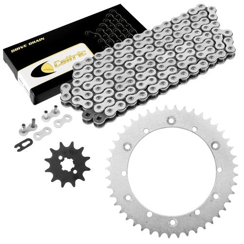 Drive Chain & Sprockets Kit for Yamaha It175 1980-1983 / It200 1984-1986 White