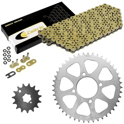 Gold O-Ring Drive Chain & Sprocket Kit for Kawasaki KZ440 Ltd 440 1980 1981-1985