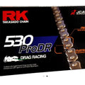 RK Pro Drag Racing 530 Pitch 130 Link Non-Sealed Motorcycle Chain To 350 HP