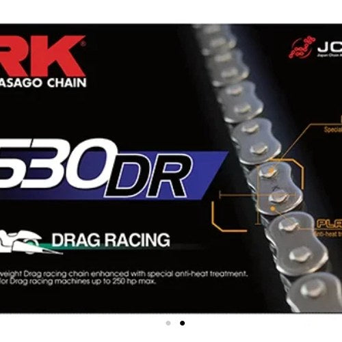 2006-2023 Kawasaki ZX14/R RK Drag Racing Chain 530 Pitch - 130 Link - 250 HP