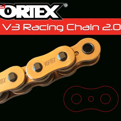 2003-2023 Honda CBR600RR Vortex SX3 520 Conversion X-Ring Chain - Gold 120