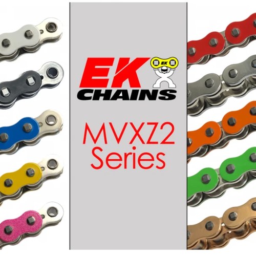 EK MVXZ2-525 Motorcycle Chain 130 Links Tensile Strength 9300 lbs Chrome