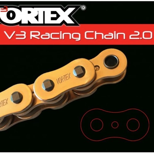 Vortex 525 Pitch SX3 Chain 120 Links Ducati Honda Kawasaki Suzuki Yamaha Gold
