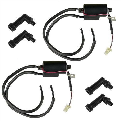 2x Ignition Coil With Spark Plug Caps For Yamaha XJ750 Seca 1981 1982 1983