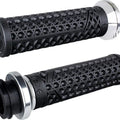 Odi Vans V-Twin Full Waffle Lock-On Grips 1" Black/Silver Clamp HD Tbw