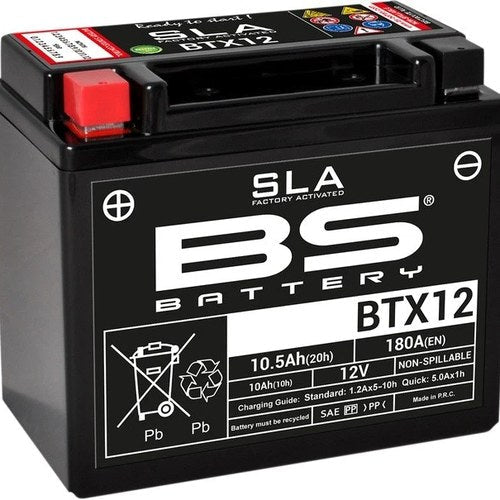 BS Battery Sla Factory Active Maintenance Free Battery BTX12 #300680 Motorcycle
