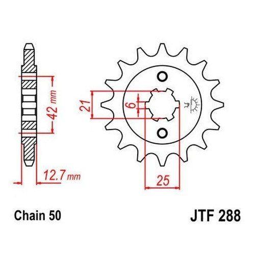 JT Front Sprocket 530 17T #JTF288.17 Honda 550 Four/CB750/CB500/Super Sport