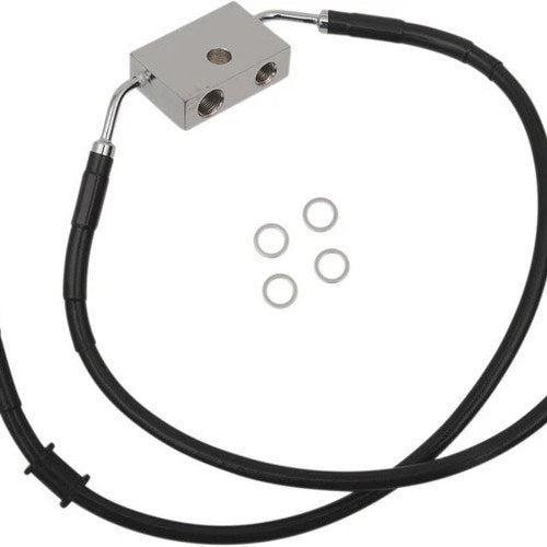 Drag Specialties Front Brake Line Kit Black ABS Only Stock Length #3300513