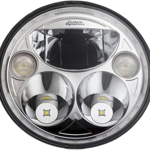Custom Dynamics 7" TruBEAM LED Headlight Chrome Indian Chief/Chieftain