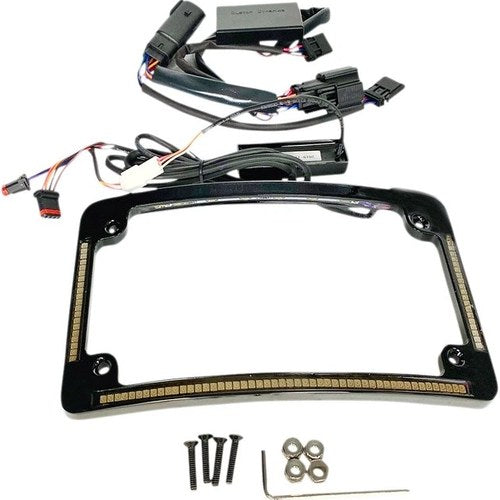Custom Dynamics LED R/T/B Radius License Plate Frame Black #TF05-BCM-B
