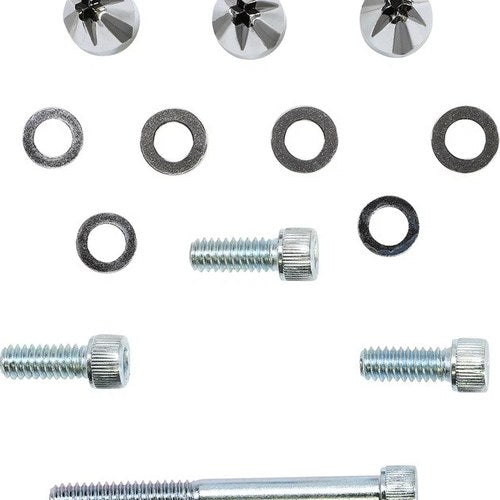 Ciro Windshield Screw Cap Kit Black/Chrome #10111 Harley Davidson
