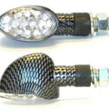 K&S Ultra Mini Stalk LED Oval Marker Lights Short Stem Carbon/Clear
