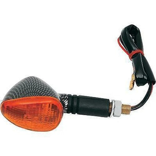 K&S Compact Flexible Short Stem Marker Lights S/F Carbon with Amber Lens