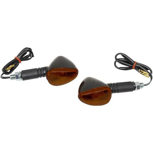 K&S Compact Flexible Short Stem Marker Lights D/F Black with Smoke Lens