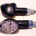 K&S Ultra Mini Stalk LED Oval Marker Lights Long Stem Carbon/Clear