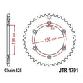 JT Steel Rear Sprocket 525 42T fits Suzuki DR650SE 1996-2013