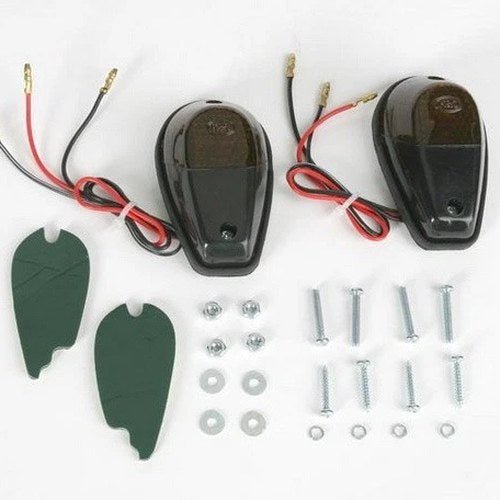 K&S Flush Mount Marker Light Set Dual Filament Black Smoke