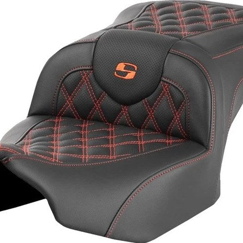 Saddlemen RoadSofa LS Seat Orange Stitch Harley Davidson Road Glide/Street Glide