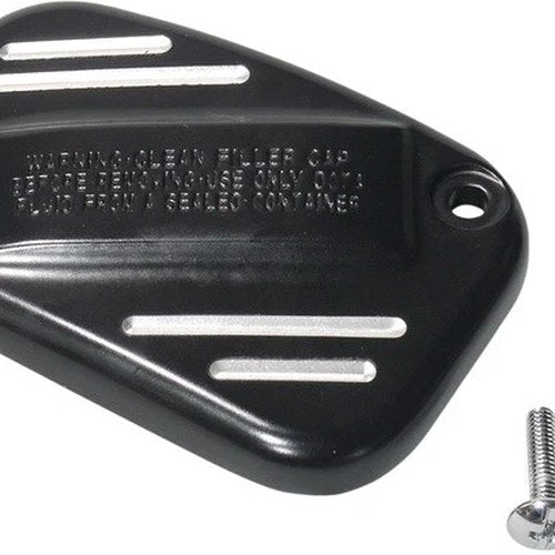 Drag Specialties Grooved Front Brake Master Cylinder Cover Gloss Black #232857