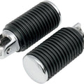 DS Chrome Driver Footpegs With Rubber Sleeves Large Female Mount