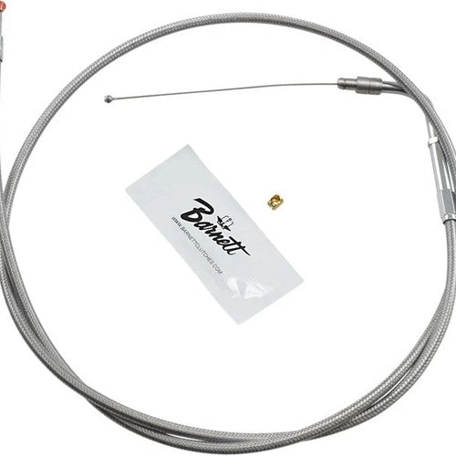 Barnett Pull Throttle Cable +6 Stainless Braided #114577 Harley Davidson