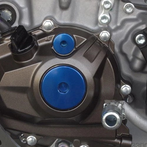 Works Connection Engine Plugs Aluminum Blue #24-590 for Yamaha YZ450F 2010-2012
