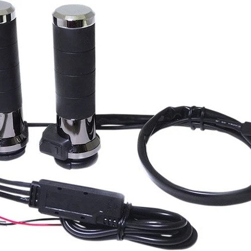 Koso Titan-X Heated Grips Chrome #AX068M00 Harley Davidson