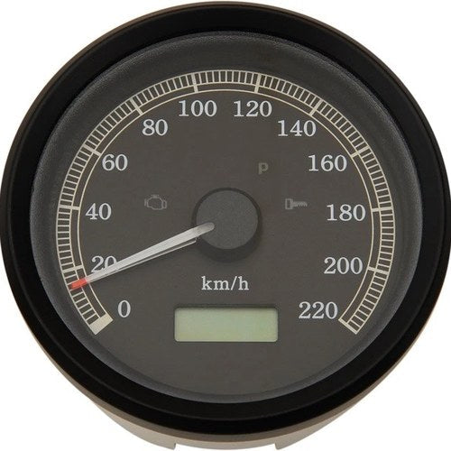 DS Programmable Electronic Speedometer 0-220 Kph Black w/Black Face #211933