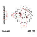 JT Front Sprocket 420 15T #JTF253.15 Honda Trail 70/XL80S/XL75/XR70/CR 80