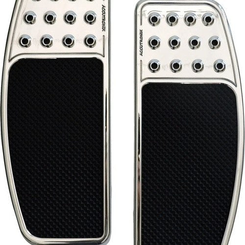 Accutronix Drilled Original Billet Floorboard Chrome #FBF01-DOC Harley Davidson