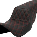 Saddlemen Step-Up LS Seat Red Stitch Black #284765 Harley Davidson