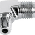 Goodridge Universal V-Twin 6 Jic to 1/8" Npt Adapter 90 Degree Bend Chrome