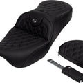 Saddlemen RoadSofa LS Seat With Backrest Gray Stitch #284808 Harley Davidson