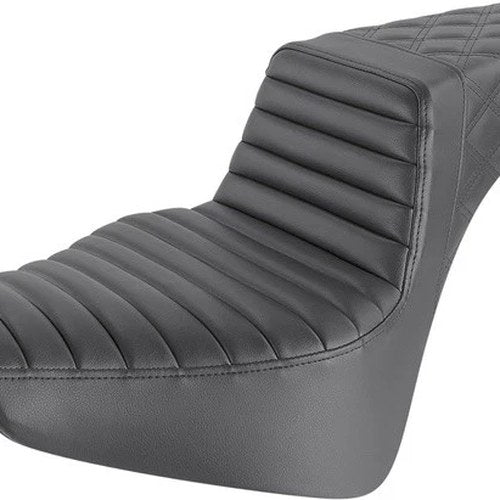 Saddlemen Step-Up LS Tuck-N-Roll Seat Black #284227 Harley Davidson