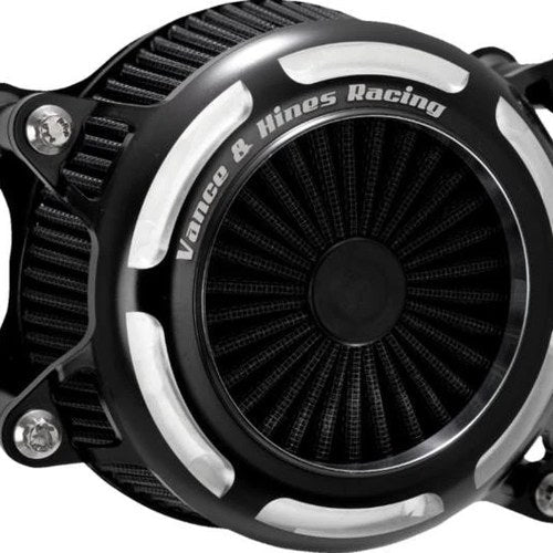 Vance & Hines VO2 Onyx Air Cleaner Kit Contrast Cut Black #41113 Harley Davidson