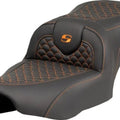Saddlemen RoadSofa DS Seat Orange Stitch Harley Davidson Road Glide/Street Glide