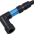 PU Flashing Spark Plug Cap with 90 degree Bend Blue