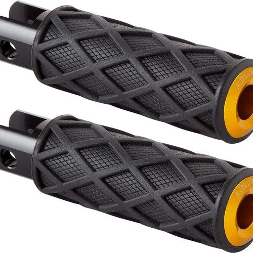 Arlen Ness Knurled Diamond Driver Footpegs Gold #400-057 Harley Davidson Softail